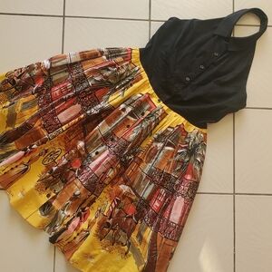 Rare Trashy Diva Pleated Backless French Quarter Print Dress